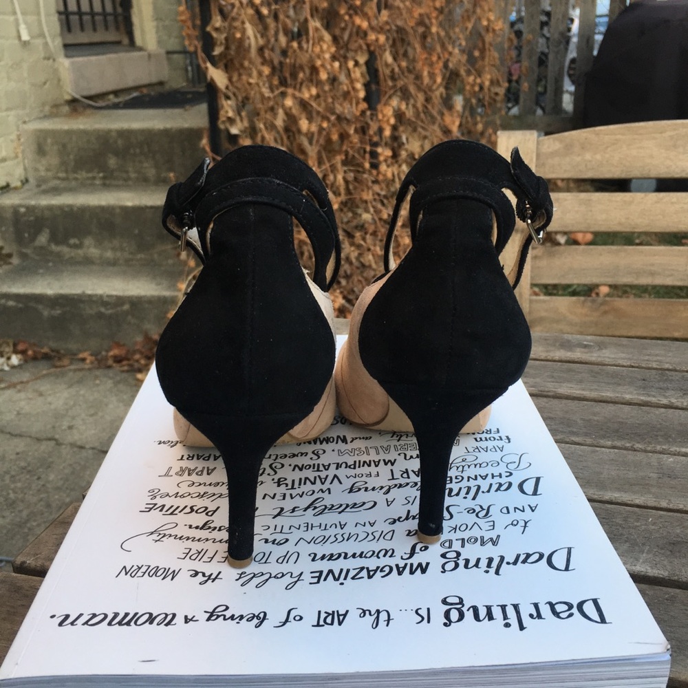 BCBG Generation Cream and Black Pumps